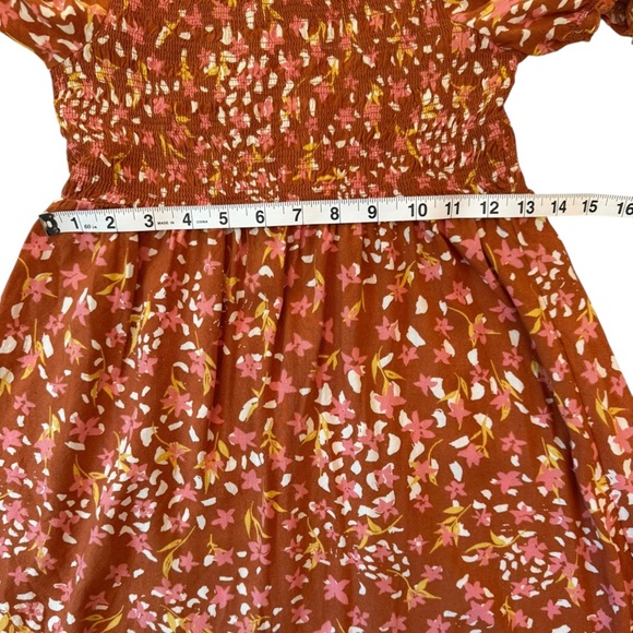 Roxy Hello Petal Woven Mini Dress On or Off Shoulder Fall Smocked Size Small - Picture 14 of 15